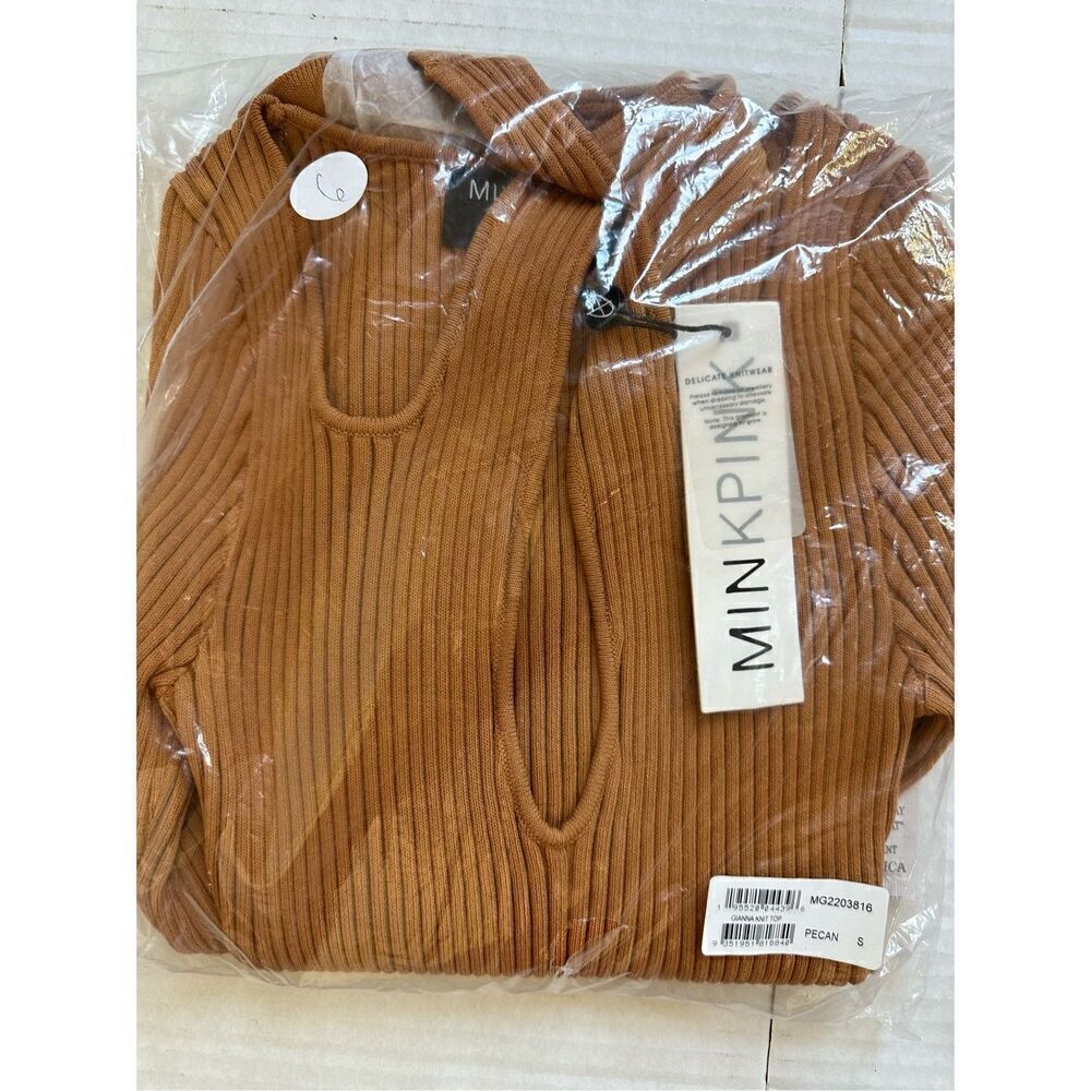 Size S Mink Pink Gianna Knit Top in Pecan - Picture 3 of 4